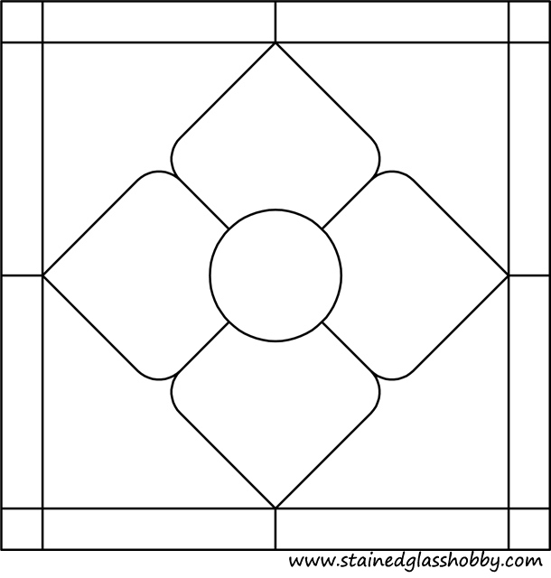 flower square panel stained glass pattern