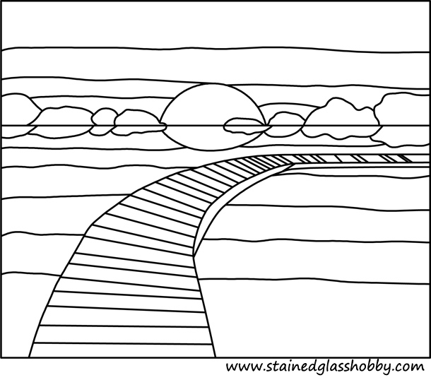 pattern for beach sunset scene
