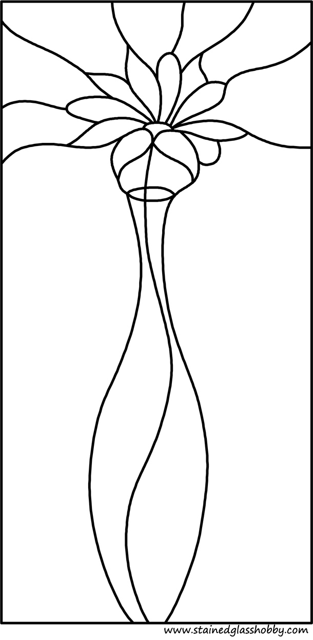 vase and flower stained glass pattern