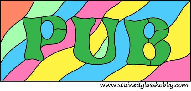 Pub panel stained glass design