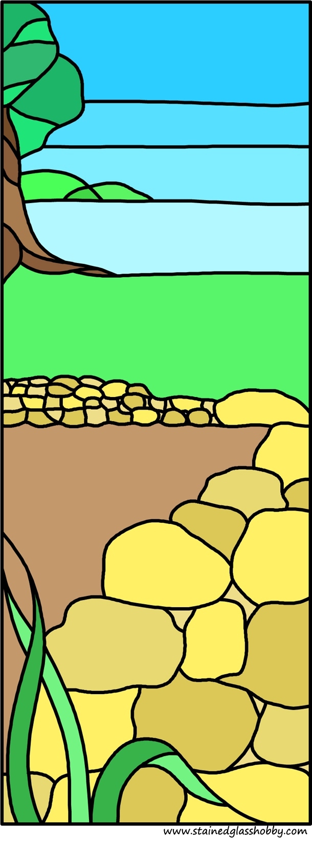 Country side stained glass design