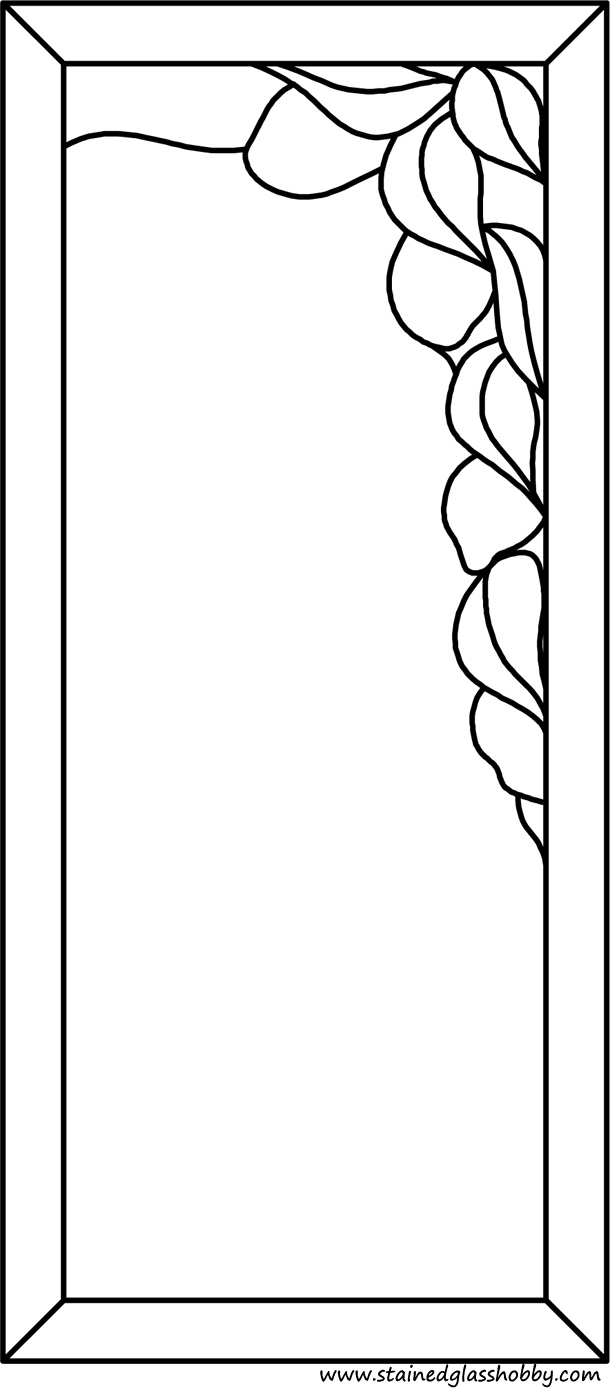 Petals frame stained glass pattern