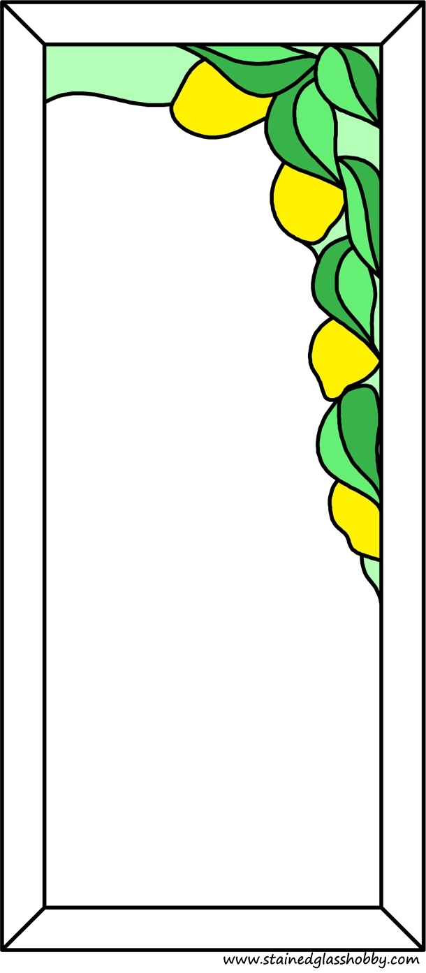 Petals frame stained glass design
