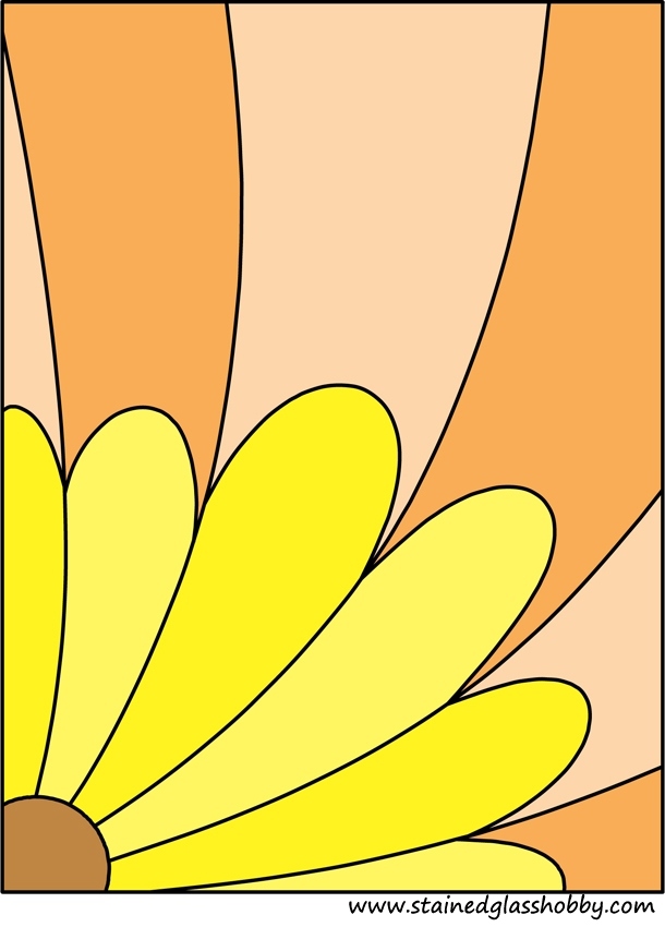 Half flower stained glass design