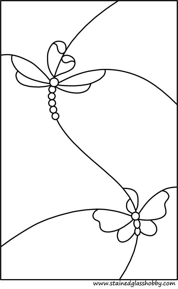 Butterflies stained glass pattern