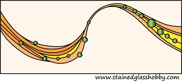 Horizontal stained glass design