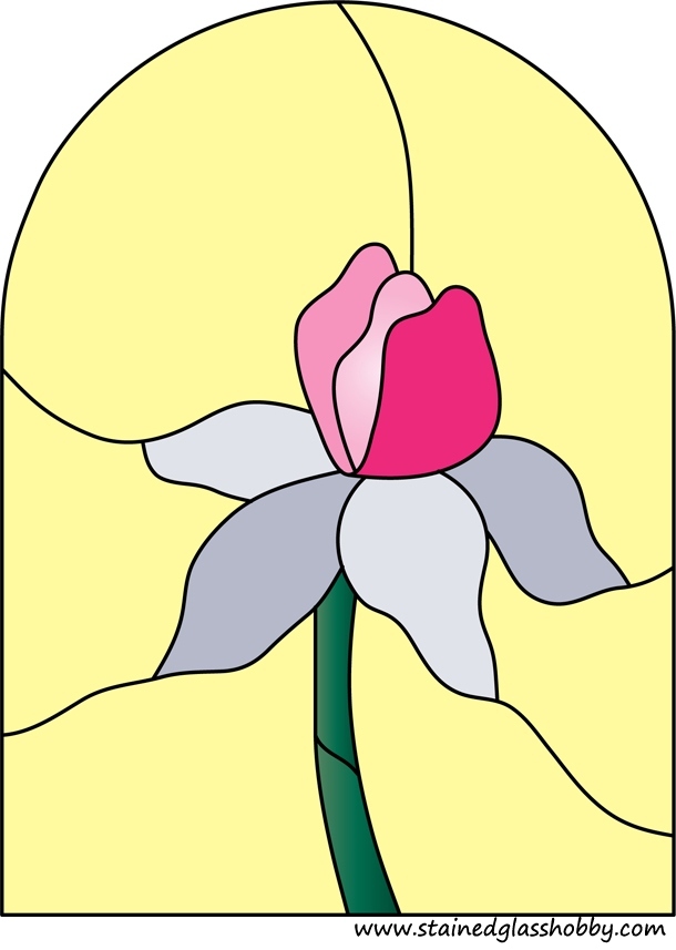 Flower stained glass design