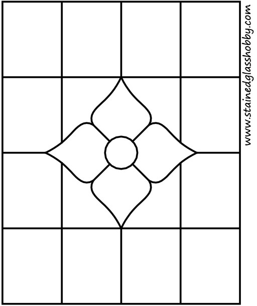 Flower panel pattern outline