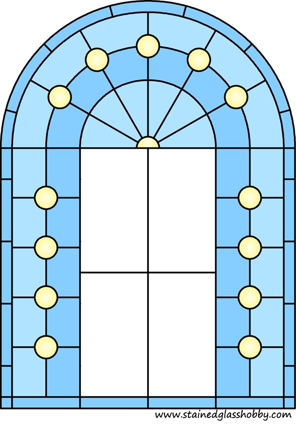 Arch panel for stained glass design 1