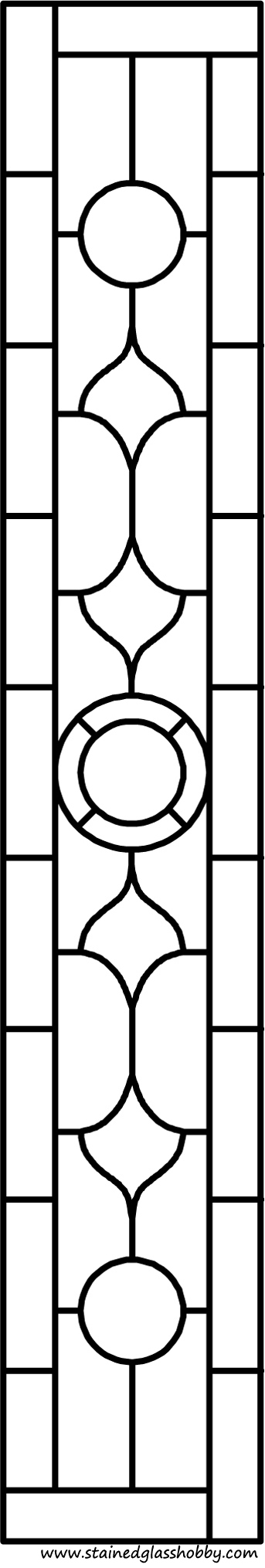 Rectangular panel for stained glass pattern 2