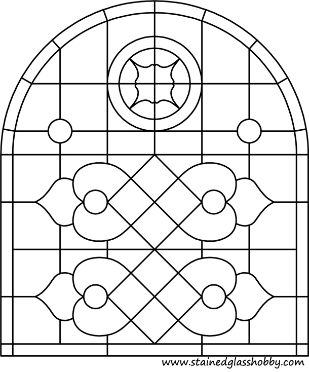 Arch panel for stained glass pattern 2