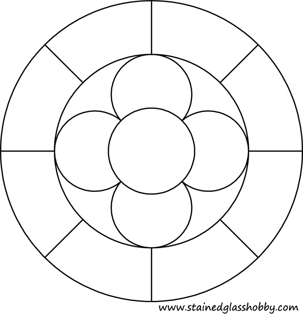 Circular panel 3 stained glass pattern