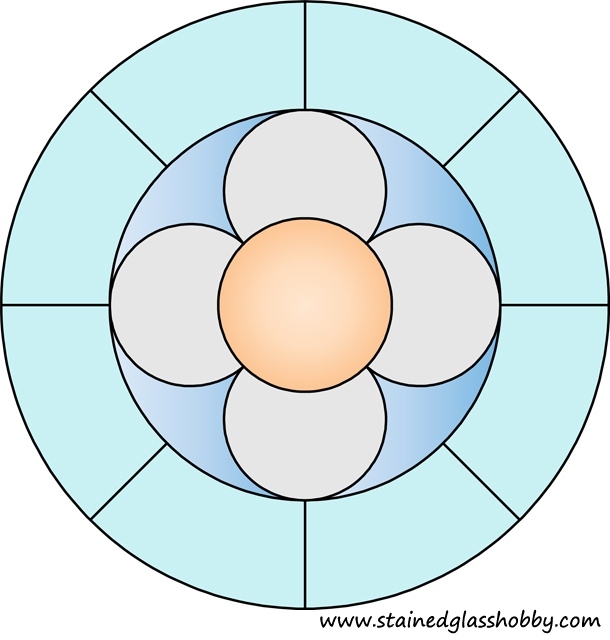 Circular panel 3 stained glass design
