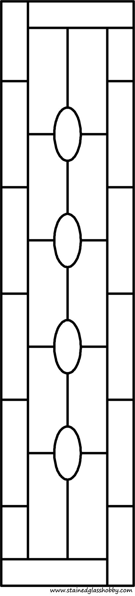 Rectangular panel for stained glass pattern 3