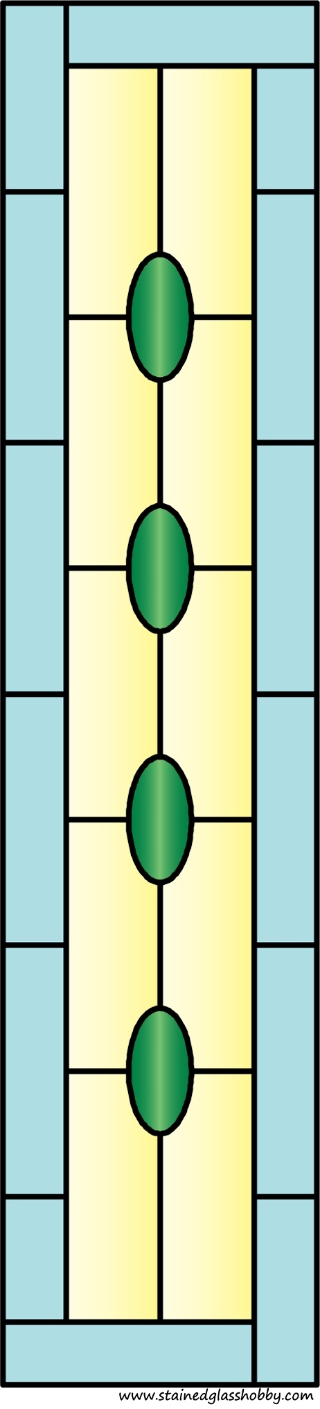 Rectangular panel for stained glass design 3