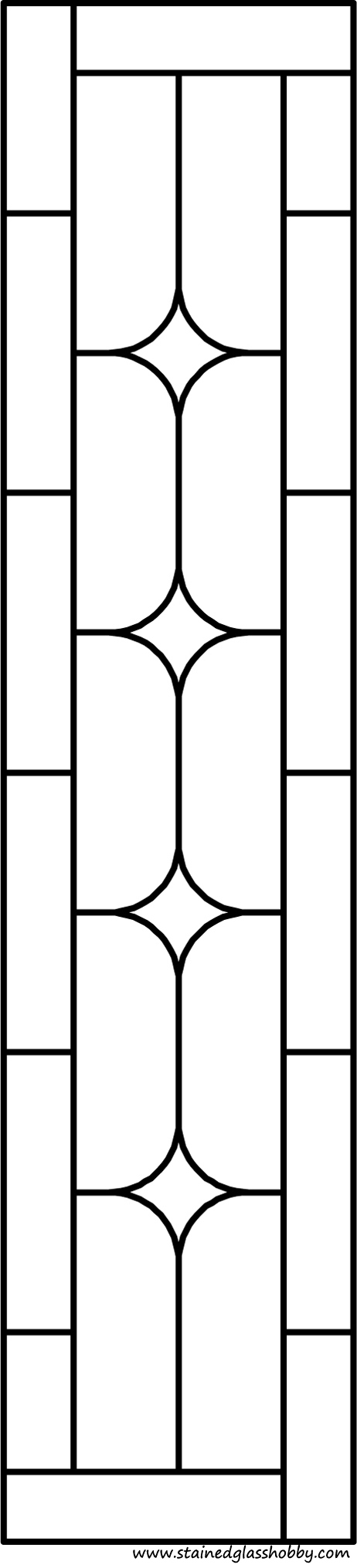 Rectangular panel for stained glass pattern 4