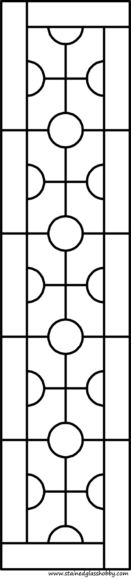 Rectangular panel for stained glass pattern 6