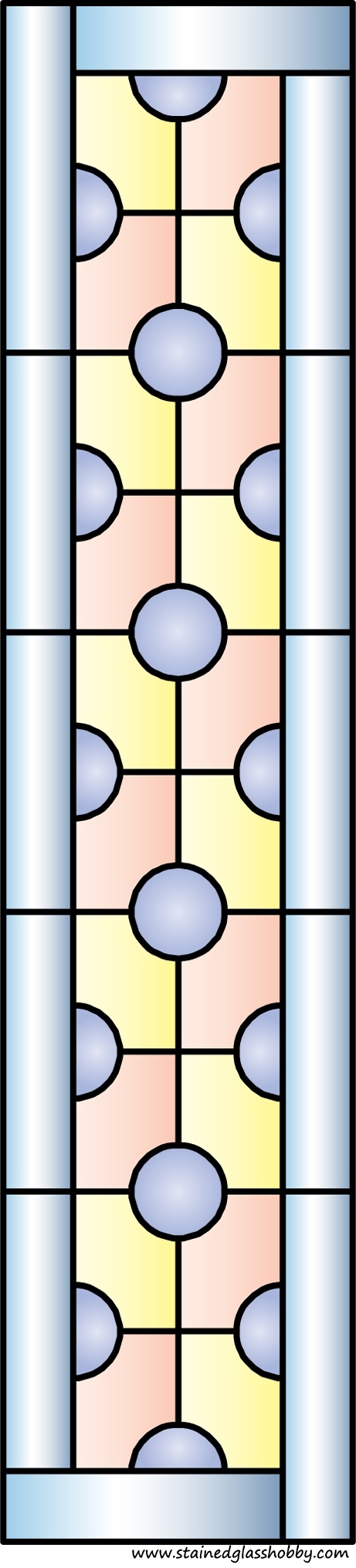 Rectangular panel for stained glass design 6
