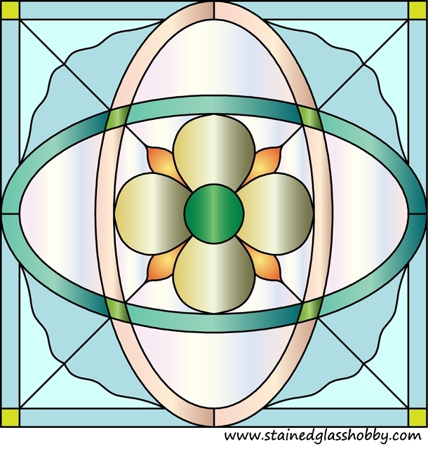 Square stained glass art design 1