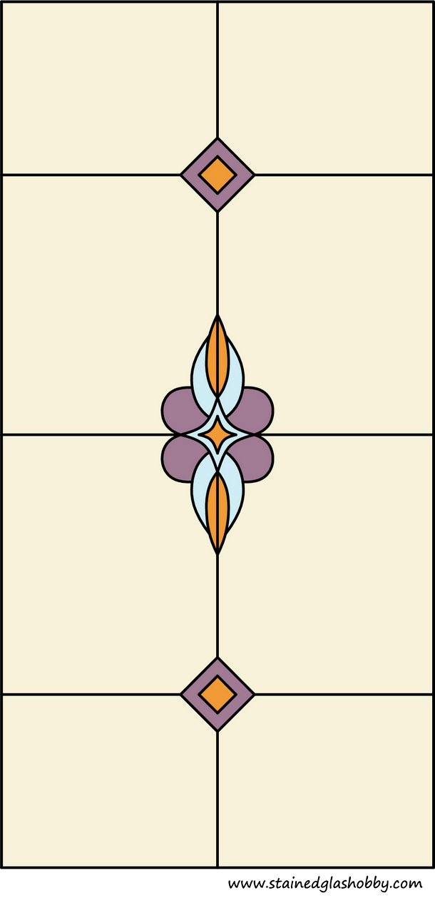 Rectangular stained glass outline