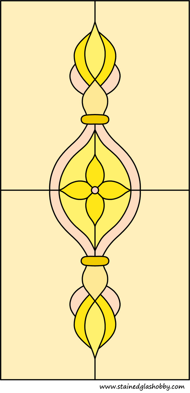 Rectangular yellow pattern stained glass