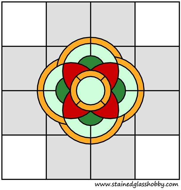Color square floral design