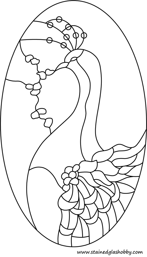 Peacock outline stained glass