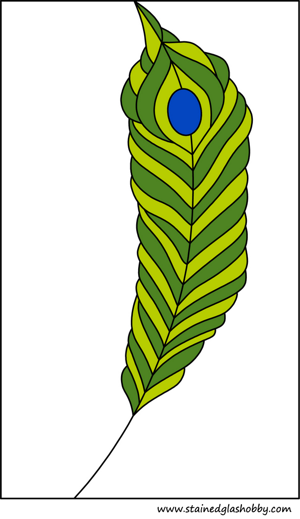 green leaf design stained glass
