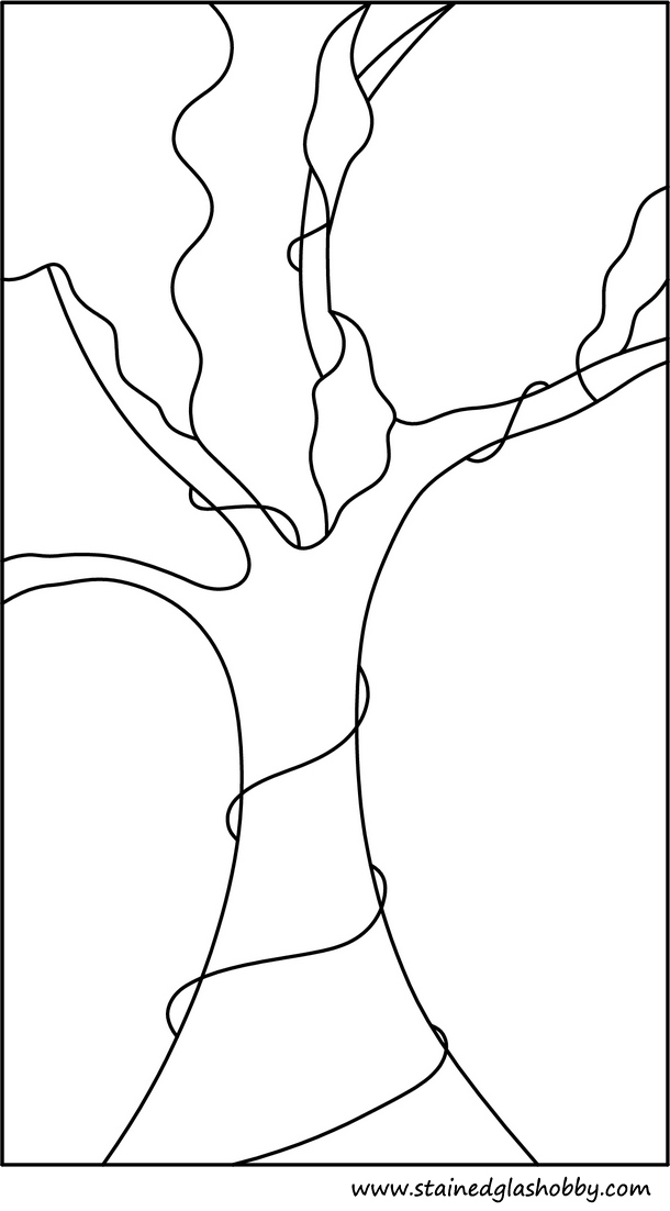Stained glass tree outline