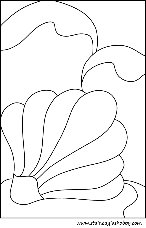 Seashell outline stained glass