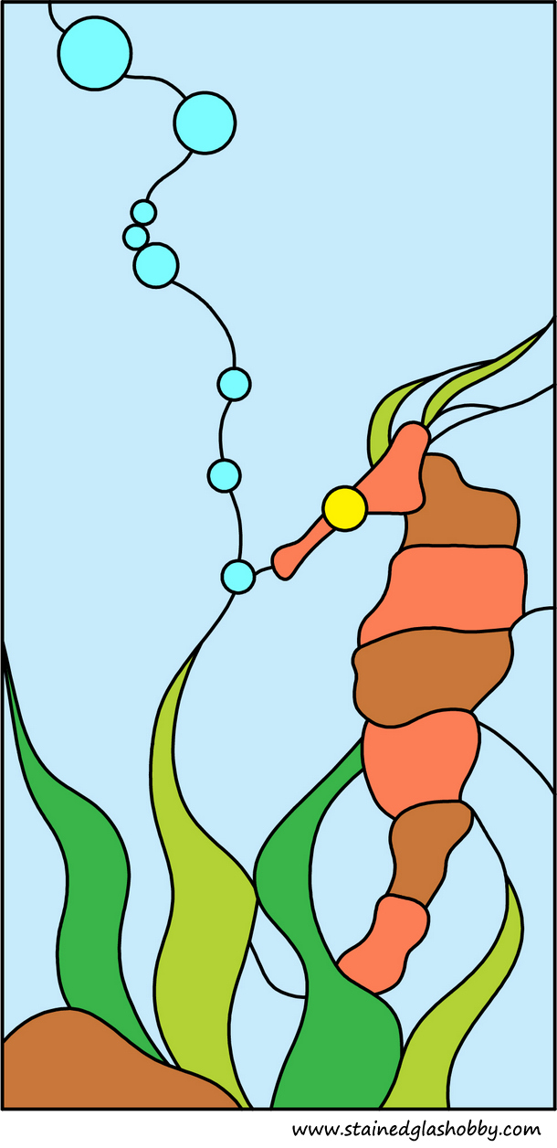Seahorse template stained glass