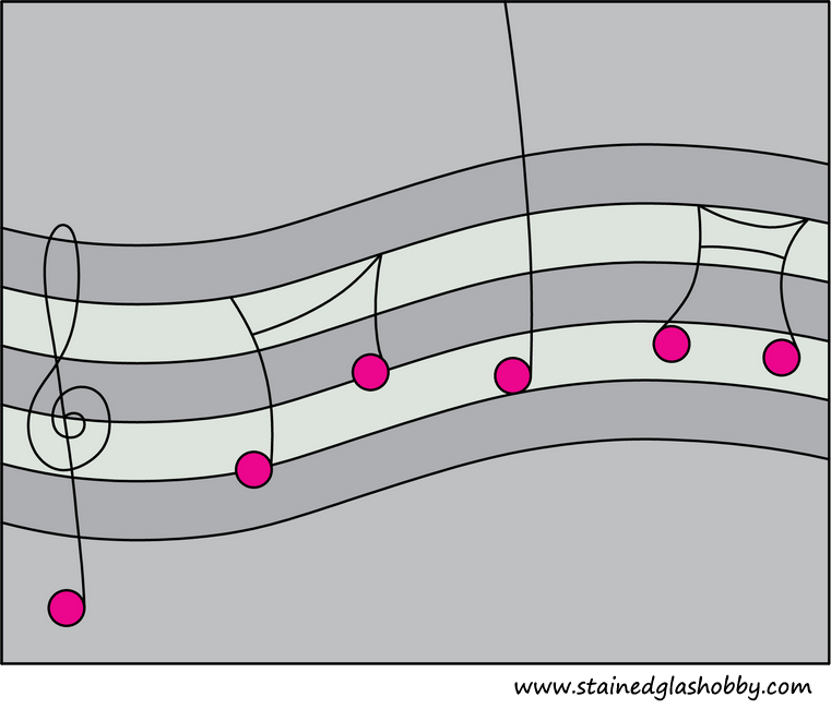 Music stained glass template