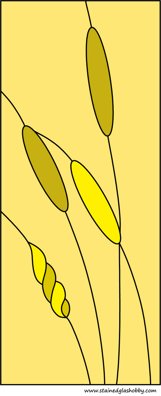 Stained glass wheat panel design