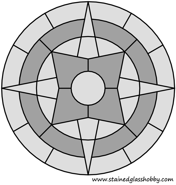 Star round panel design in color