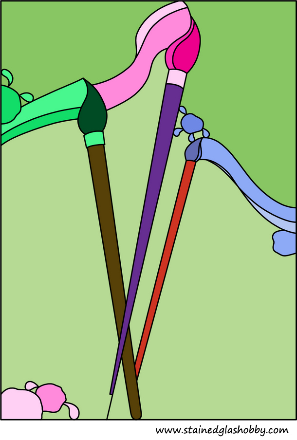 3 colour stained glass pattern