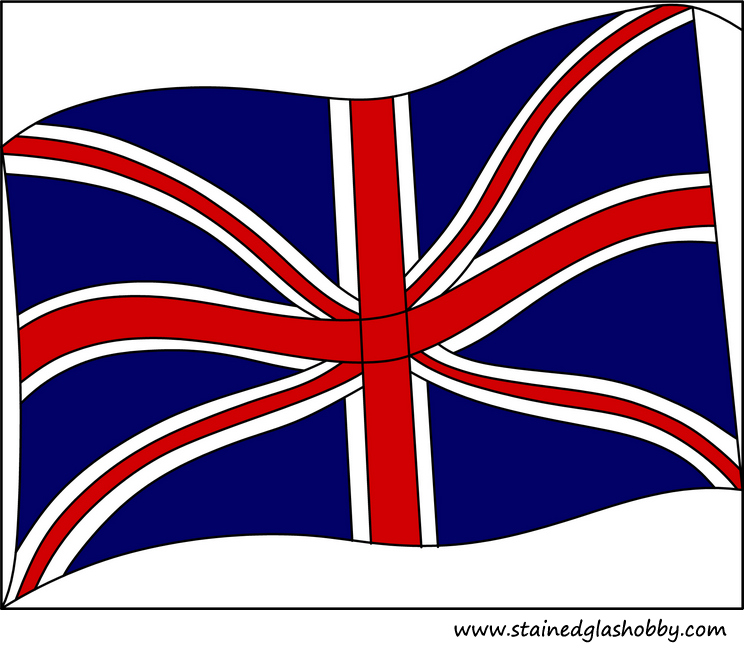 Flag Great Briton stained glass
