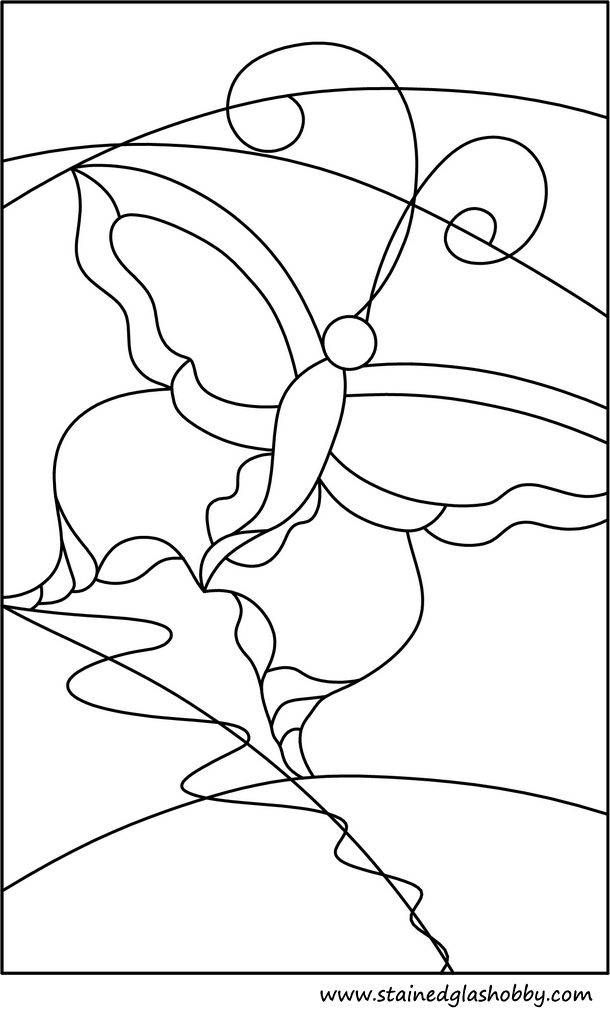 stained glass design for butterfly