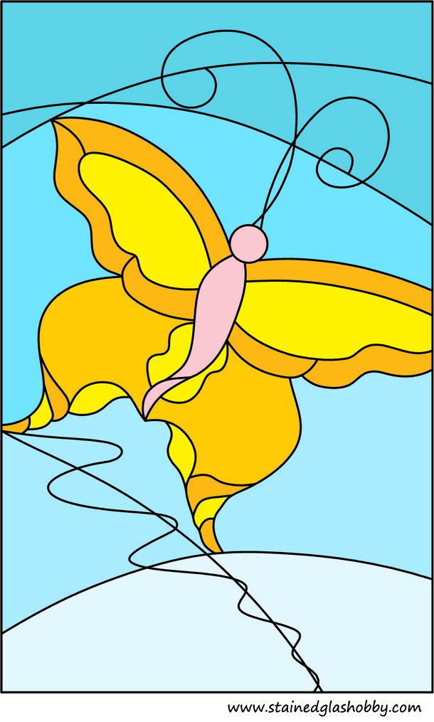 Design of butterfly stained glass