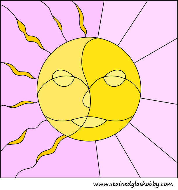 Sun moon stained glass pattern