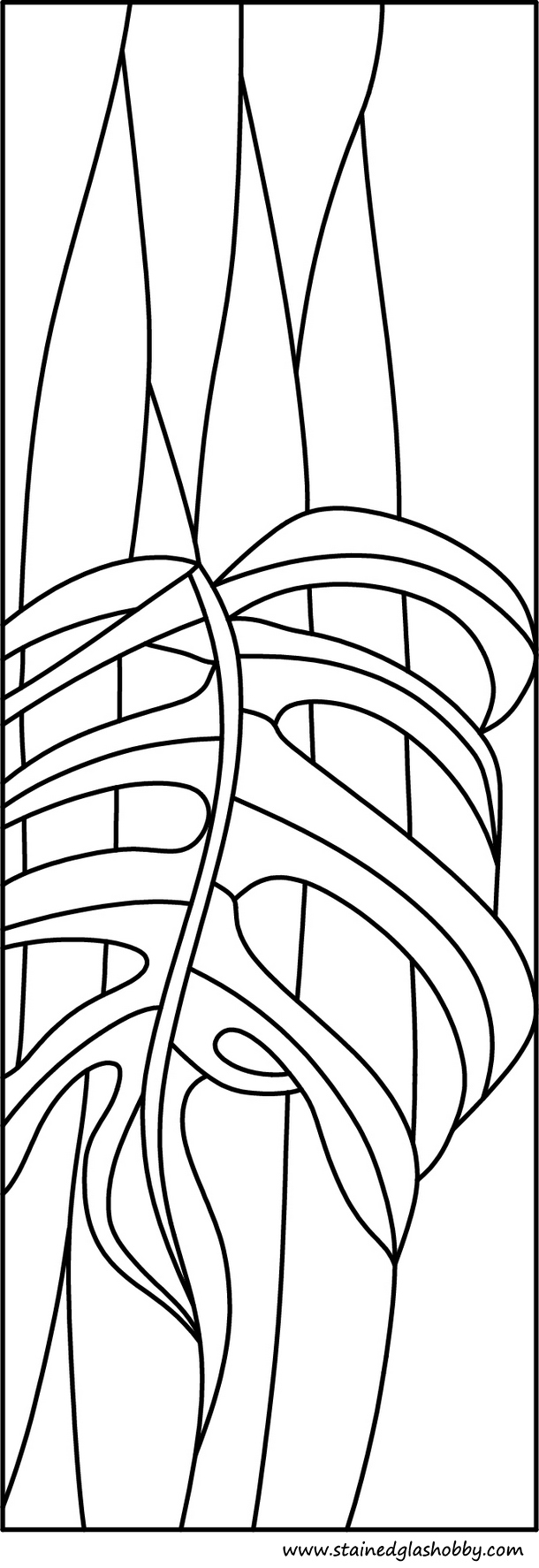 outline stained glass red and green rectangular panel