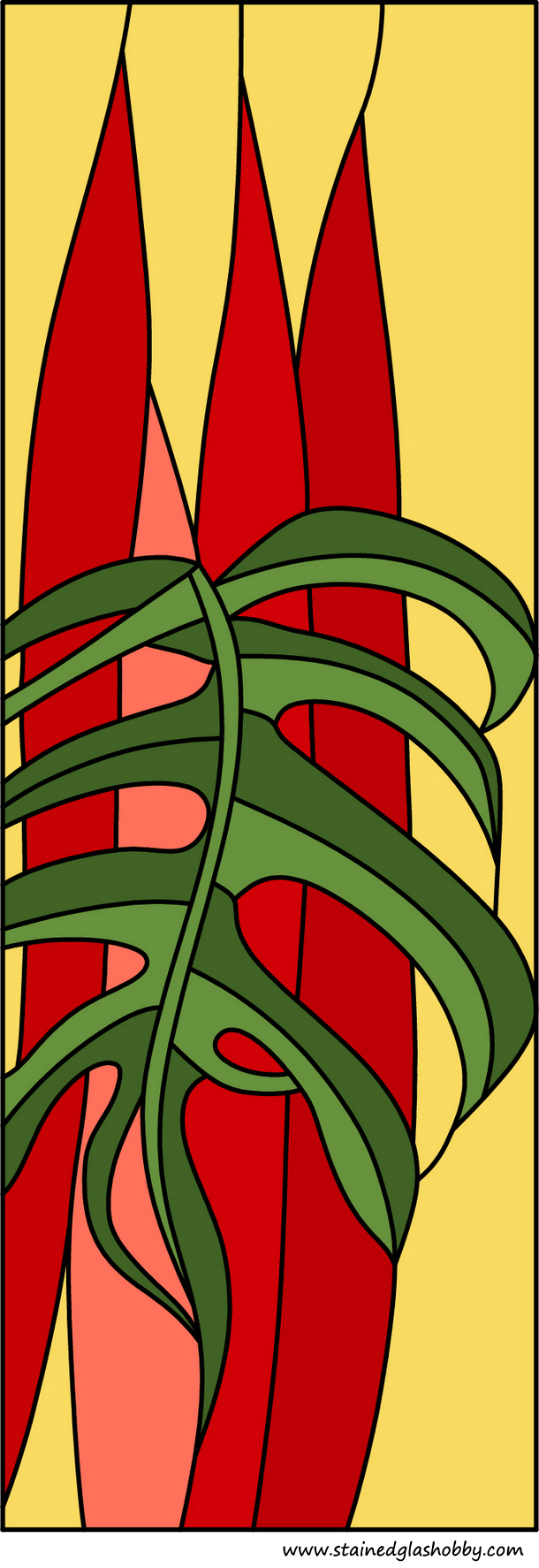 red and green stained glass rectangular pattern