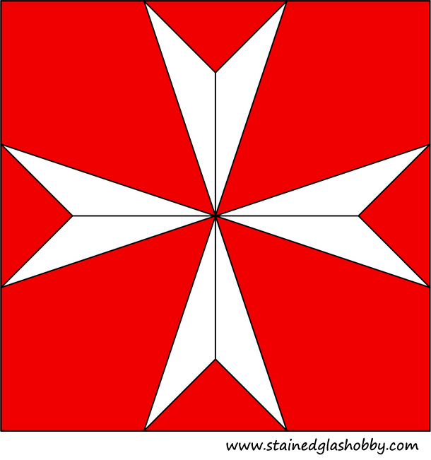 free maltese cross stained glass