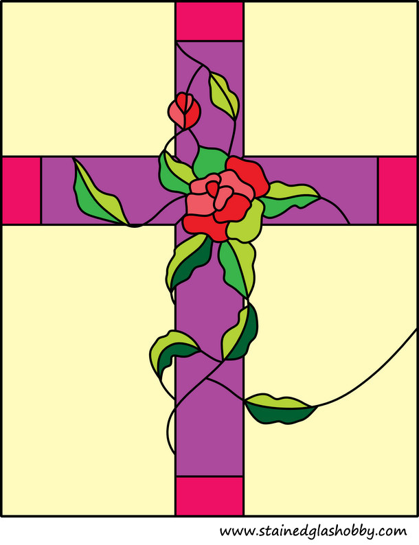 roses stained glass design