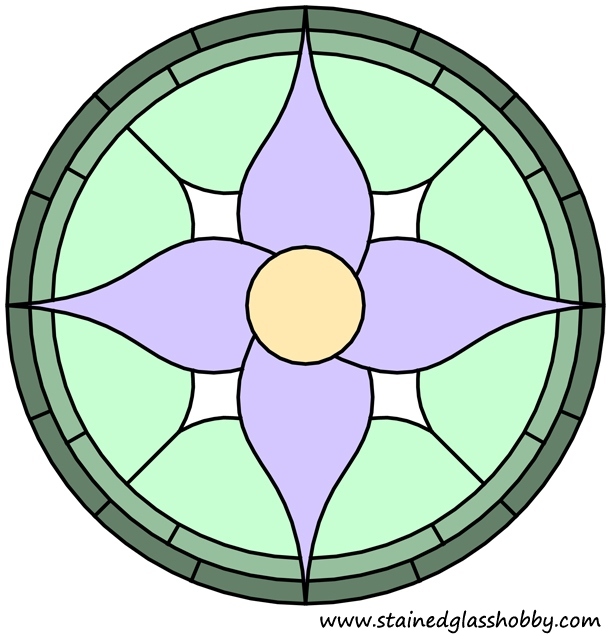 Flower round panel in color