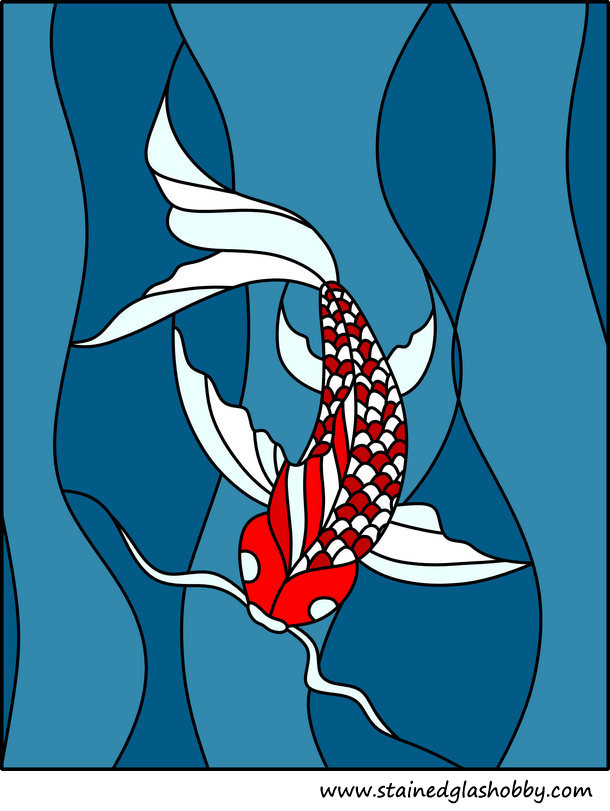 koi stained glass layout