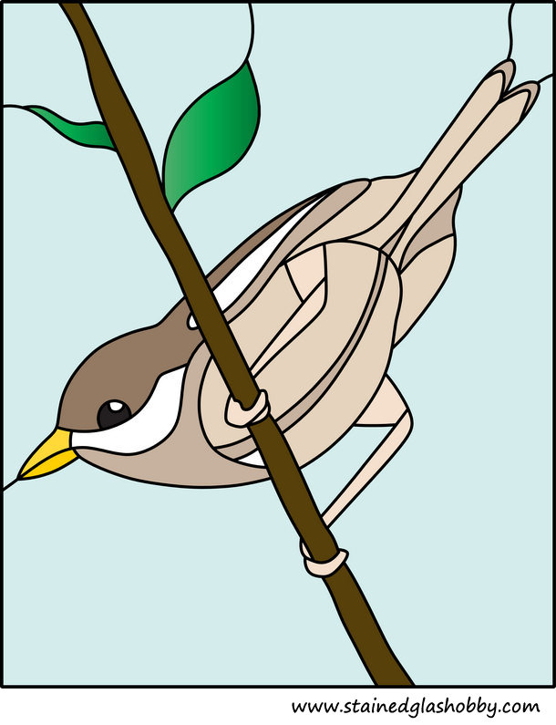 stained glass of a sparrow