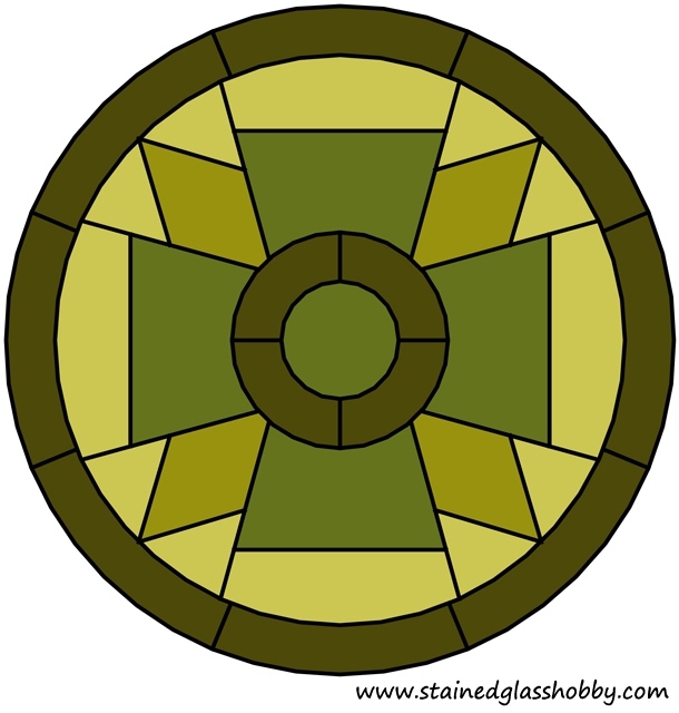 Cross stained glass pattern in color