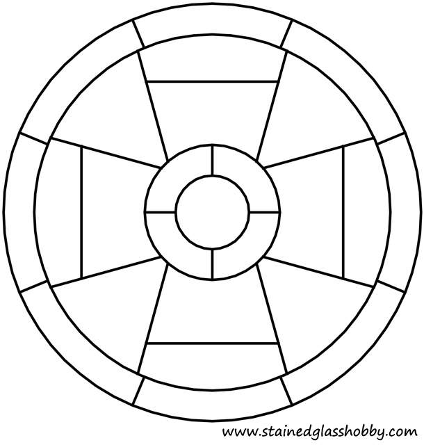 Stain glass free pattern for door panels, round windows and others