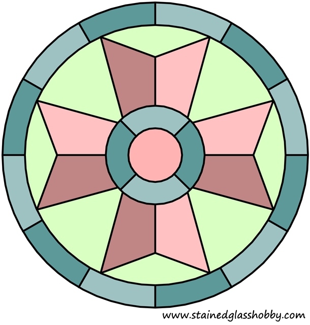 Stain glass cross round panel free design