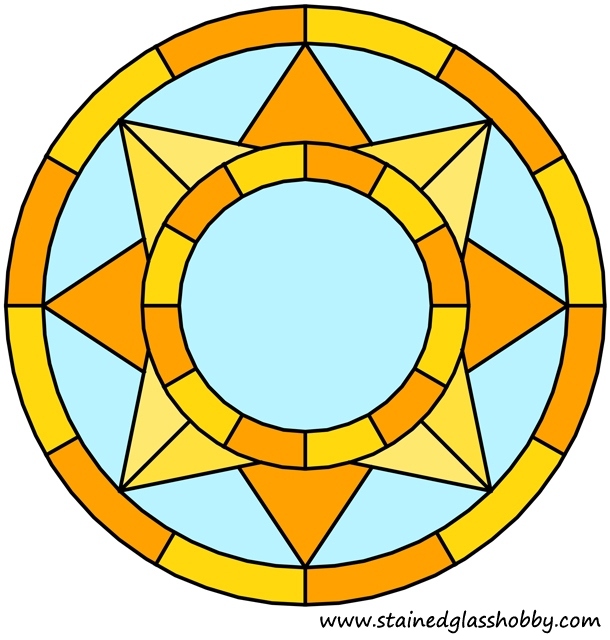 Stained glass sun design